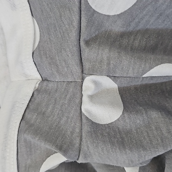 LuLaRoe Liv Gray and Off-white Polka Dot Crew Neck Short Sleeve Tee - Picture 8 of 14
